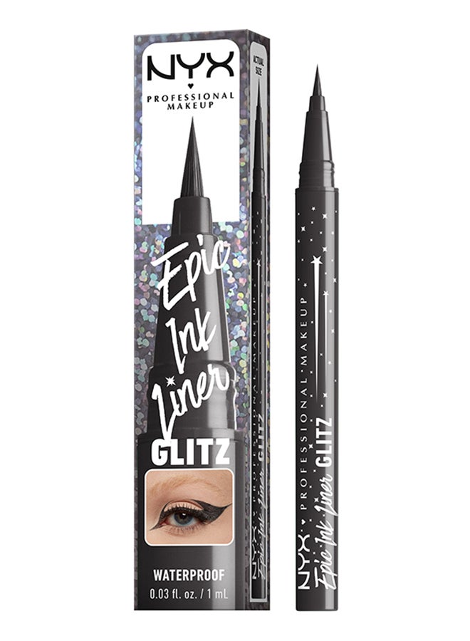 Epic Ink Glitz Metallic Liquid Eyeliner 24HR wear Waterproof Flake-proof Graphite Glitz