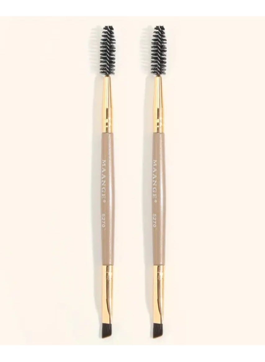 2 Pcs Duo Eye Brow Brush, Eyelash Combo Eyebrow Brush, Angles Eyebrow Brush, Defining Eyebrows