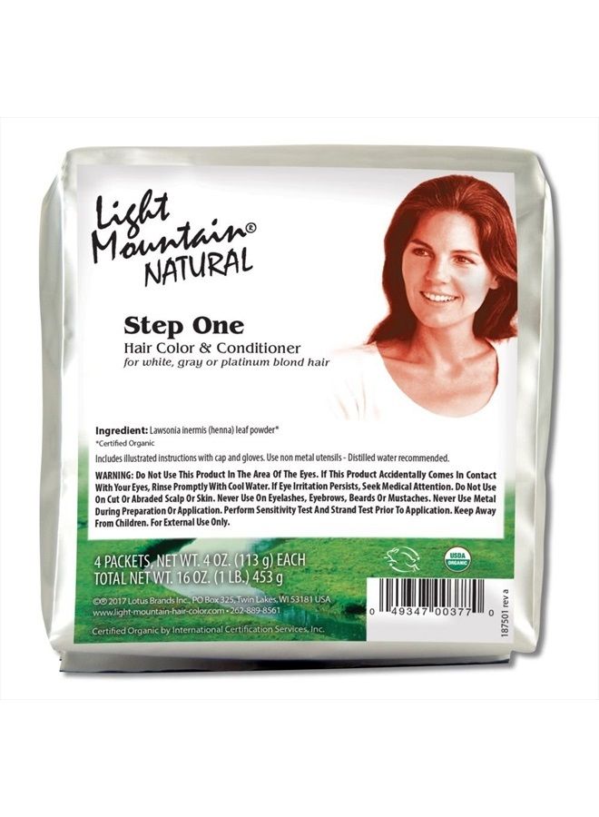 Light Mountain Natural Color the Gray Step 1 - Bulk 1 Pound Powder for Covering White, Gray, or Platinum Blond Hair, 16 Oz