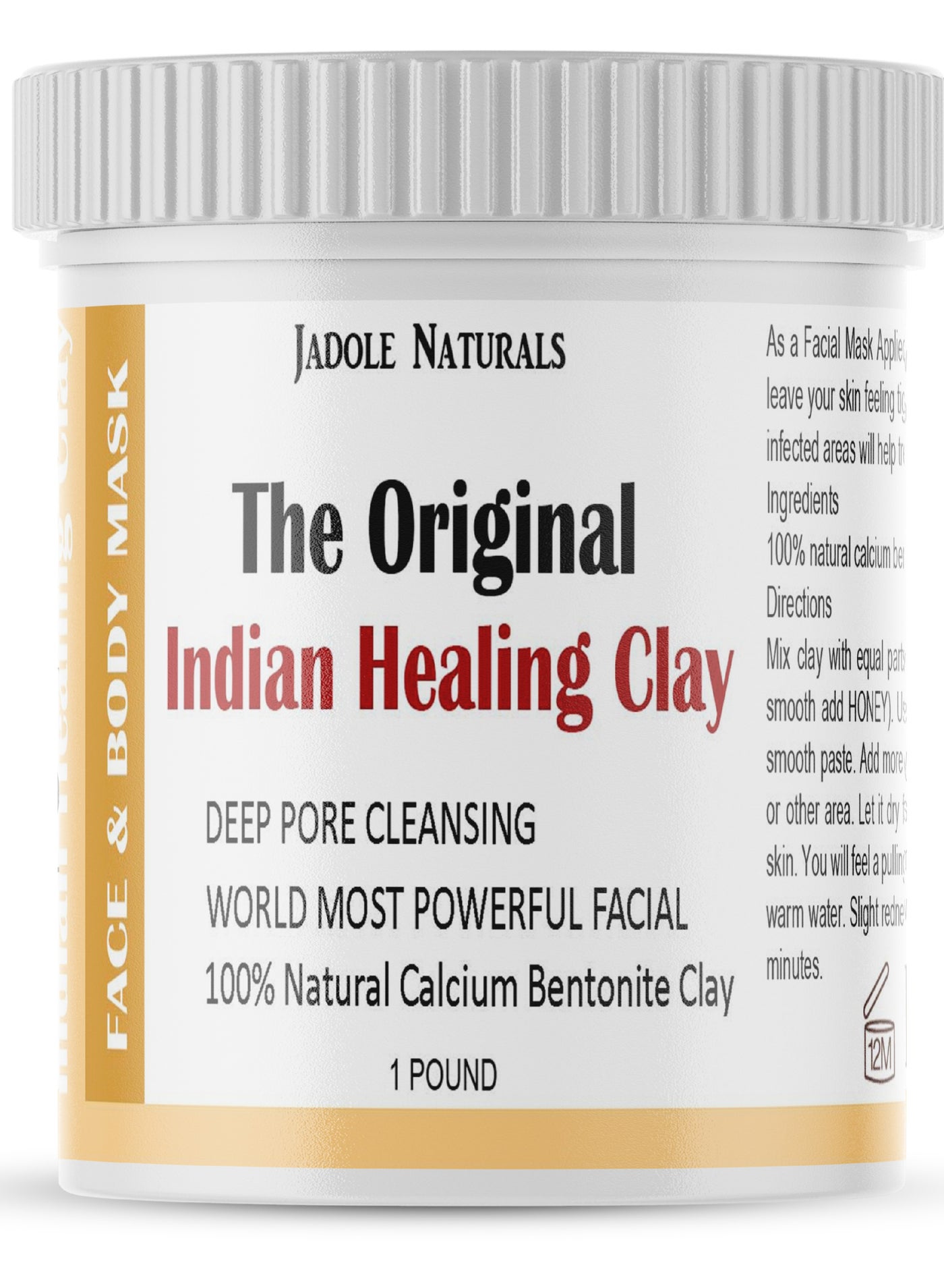Indian Healing Clay | Deep Pore Cleansing, Removes Toxins & Impurities