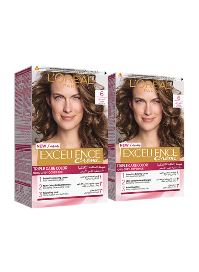 Excellence Creme Permanent Hair Color 6.0, Dark Blonde