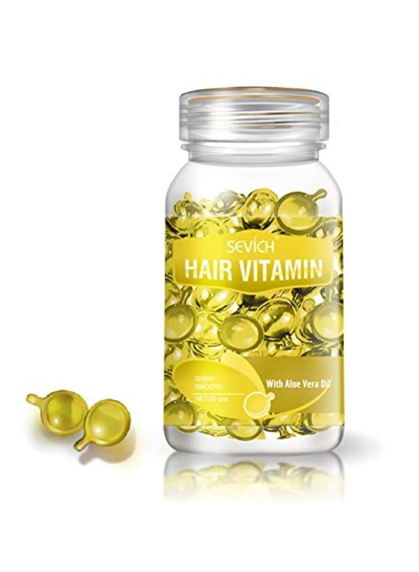 30 Pieces Aloe Vera Oil Hair Vitamin Capsules Keratin Anti Hair Loss Hair Care Capsules Complex Oil Repair Damaged Hair Scalp Treatment Hair Growth Repair Serum for Women & Men