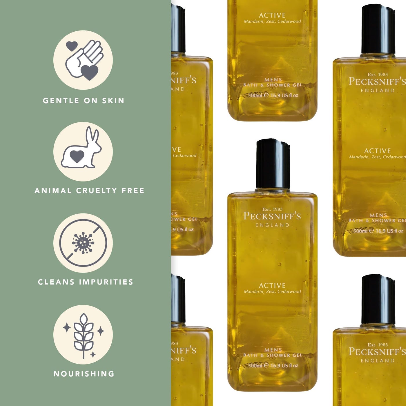 Pecksniff's 500ml Bath & Shower Gel (MENS) Active