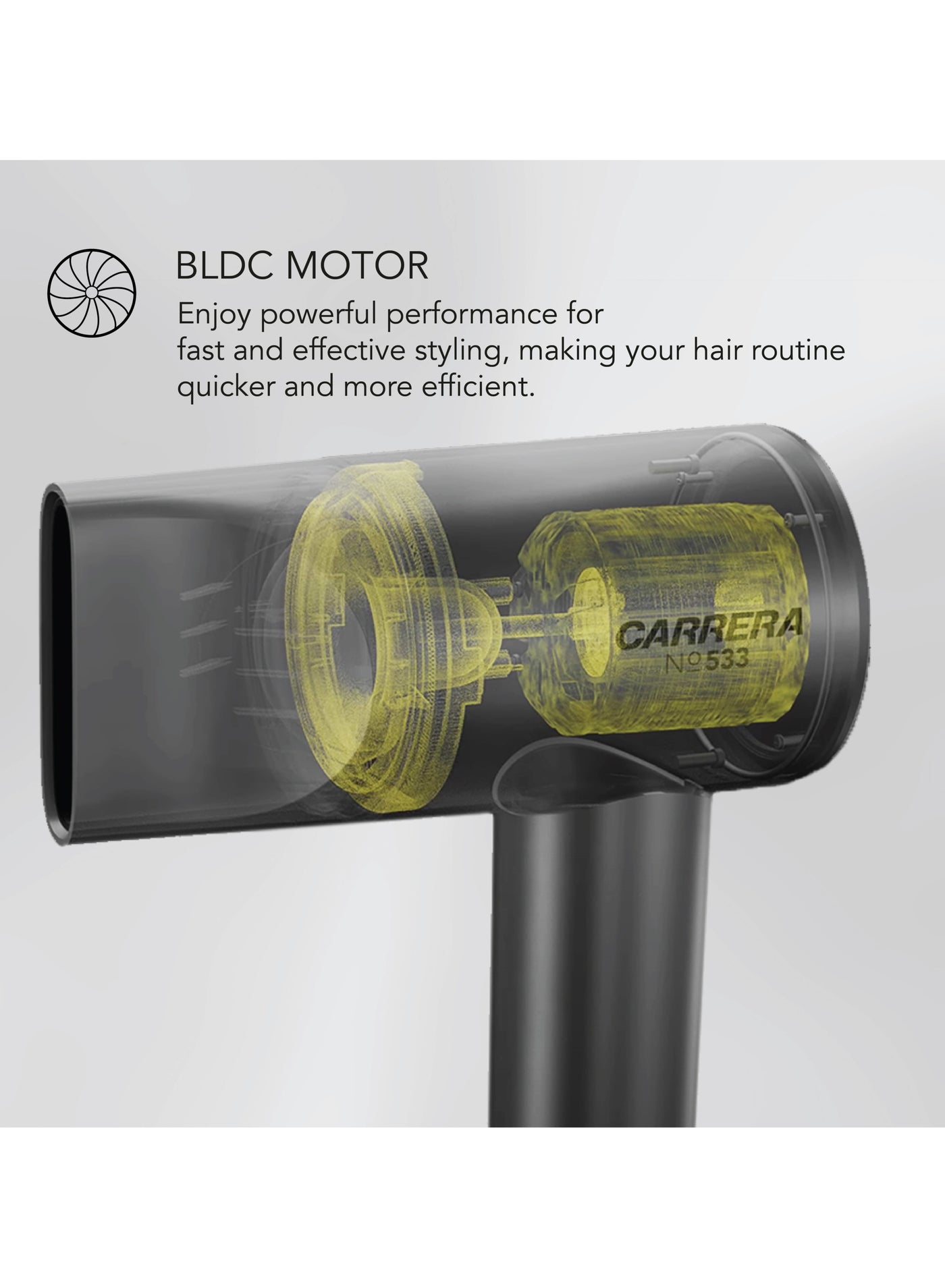 CRR533 Hair Dryer 1700W Brushless Motor, Power Boost High-Speed 110,000 RPM Motor, 3 Heat & 2 Speed Settings, Cool Shot,  LED Indicators, Lightweight & Low Noise, 2 Years Warranty - image 6