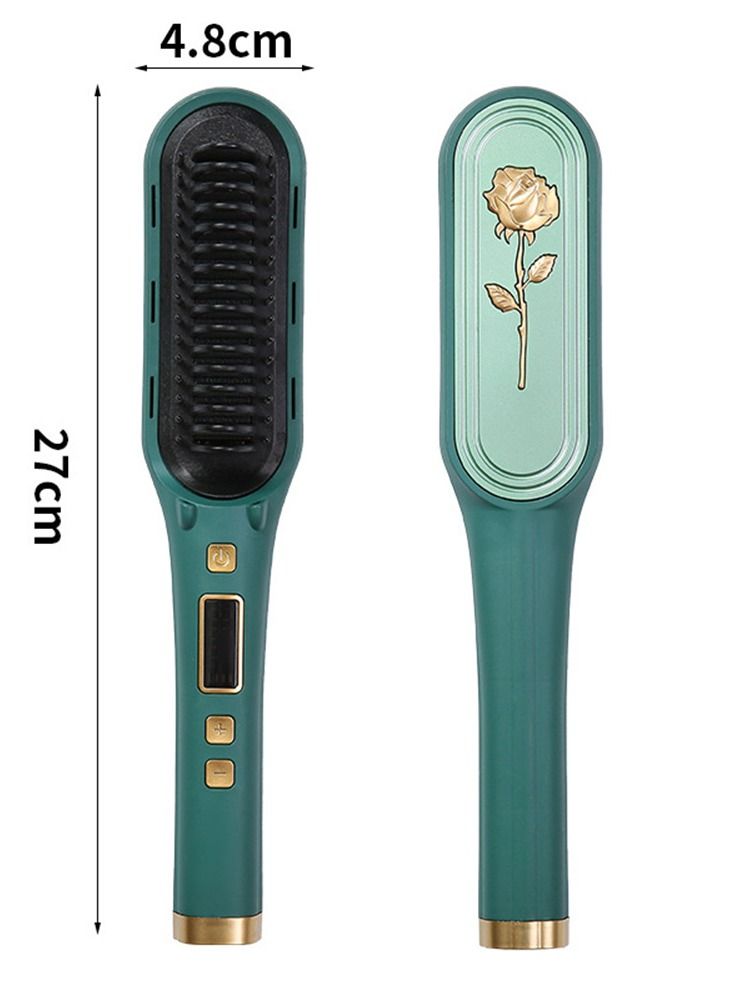 Hair Straightener Brush 2-in-1 Hair Curler Ionic Straightening Brush Comb with Anti-Scald  Fast Heating Hair Styler for Home Salon
