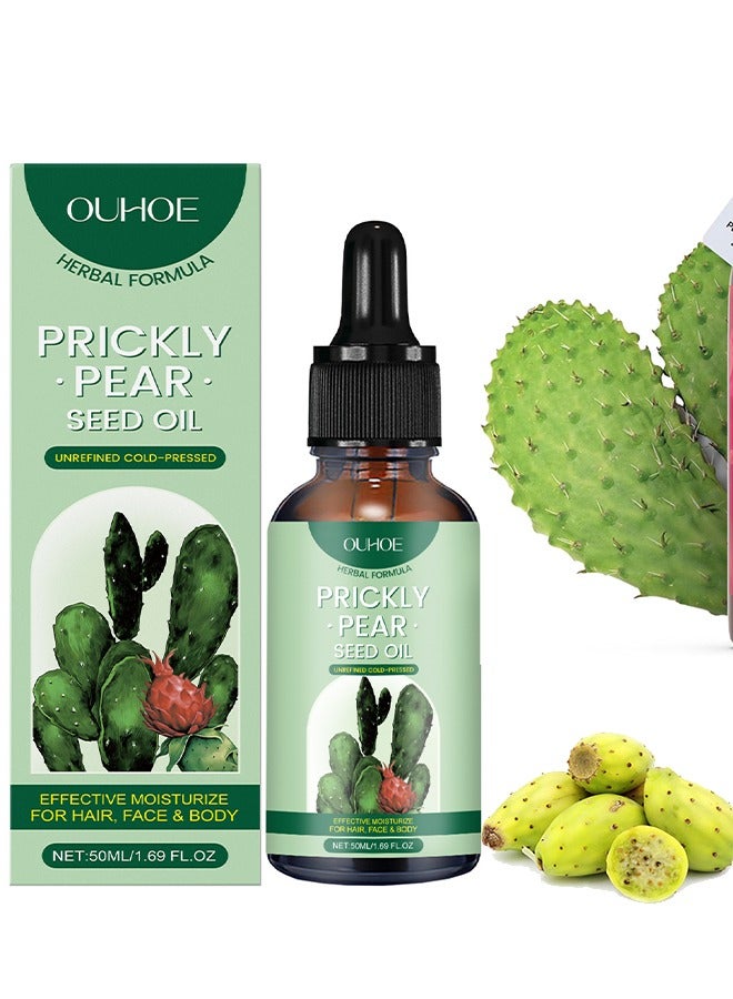 Prickly Pear Seed Oil, Organic Prickly Pear Oil, Cactus Facial Essence, Prickly Pear Seed Oil Skin Moisturizer, for Skin, Face, Hair 50ml