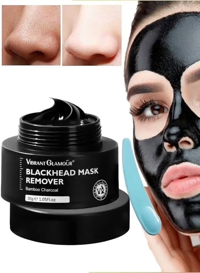 Blackhead Remover Mask Peel Off Face Mask Bamboo Charcoal Peel Off Black Mask Deep Cleansing Facial Mask Facial Purifying and Clean Blackhead Face Nose for All Skin Types Charcoal Mask 30g