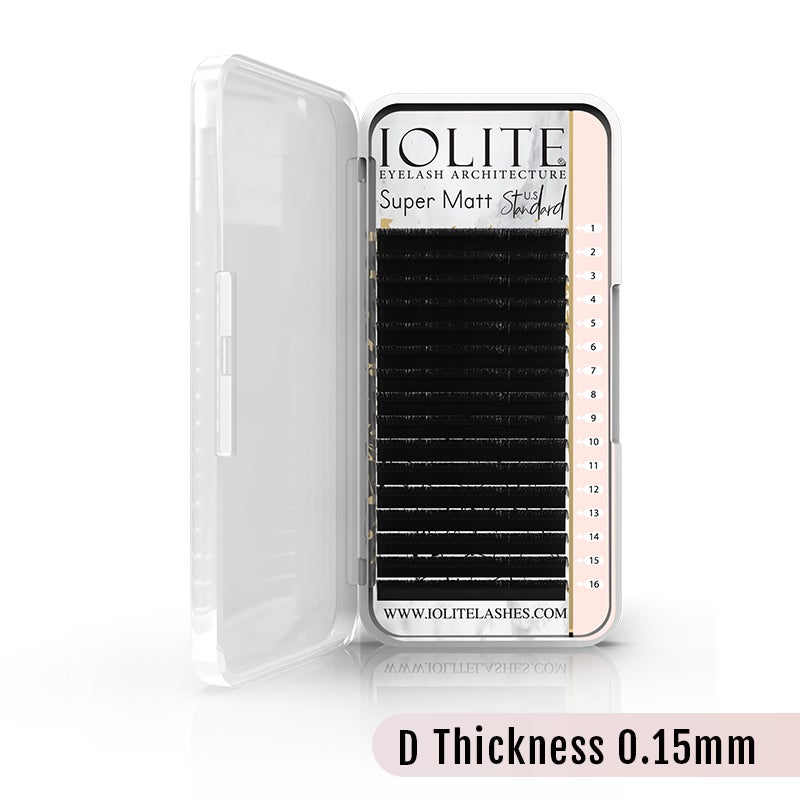 SUPER MATT Eyelash Extensions – D Curl, 0.15 Thickness, 15mm | Natural Classic Lash Look for Salon & Home | Professional Eyelash Extension Kit Compatible ISMD15T