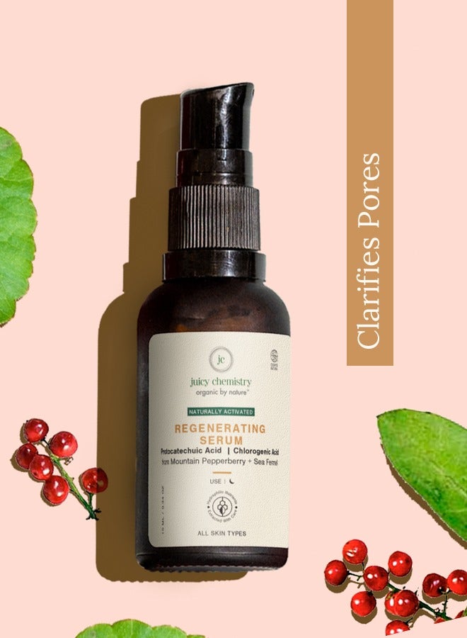 Juicy Chemistry Regenerating Serum - 10 ml, Enriched With Mountain Pepperberry And Sea Fennel, For Anti-Ageing And Mature Skin, Fights Skin Aging And Promote Youthful Skin