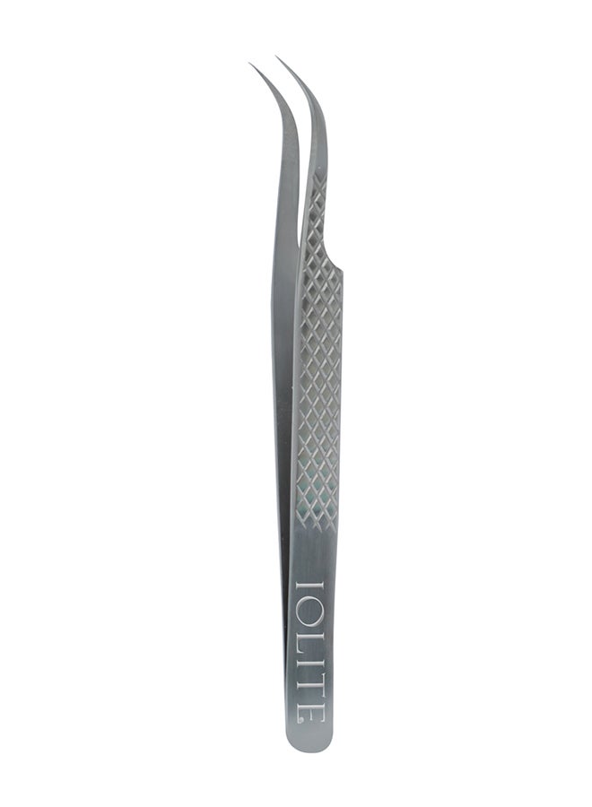 Eyelashes Grafting Tweezers Anti Static Stainless Steel Nippers Strong Curved Purple