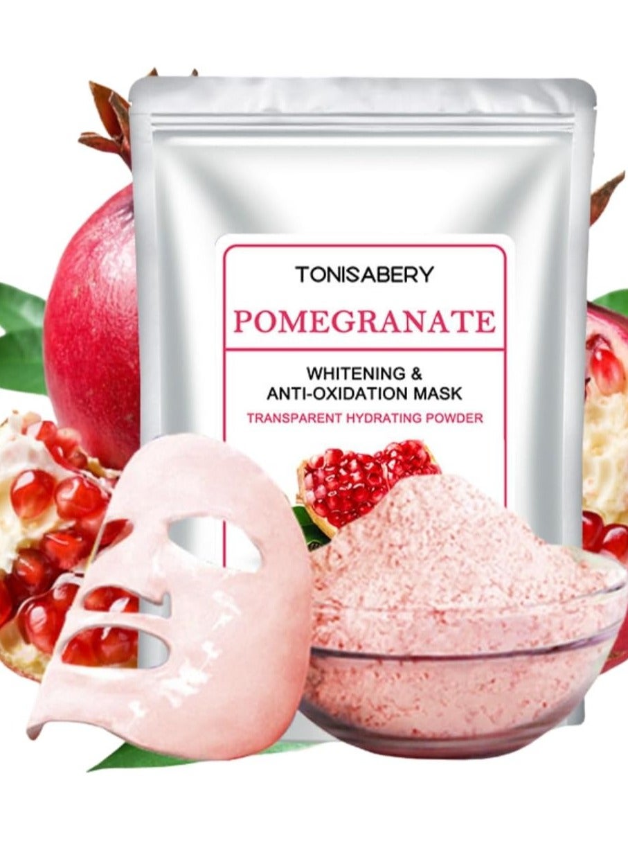 Pomegranate Peel Off Face Mask Powder Whitening and Anti Oxidant Facial Mask Powder Transparent Hydrating Moisturizing Facial Mask Powder for Men and Women 20g