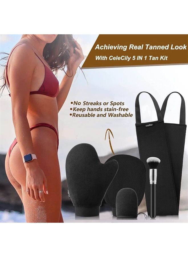 Self Tanning Mitt Applicator Kit Tanning Mitts Self Tanner Applicator Set Self Tanning Glove for Self Tan Mitt Applicator Kit, Back Tanning Applicator,Self Tanner Mitt Applicator Tanning Kit