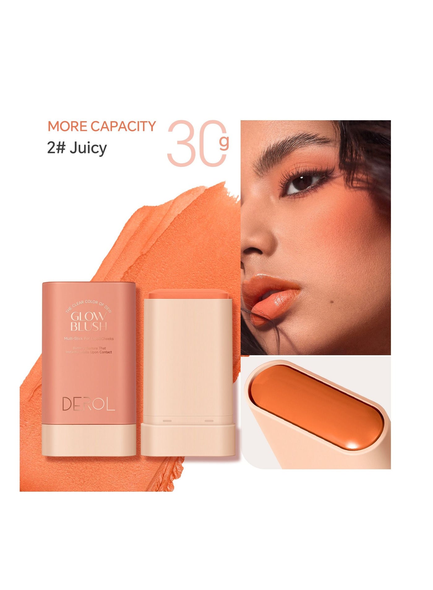 Cream Blush For Cheeks Face Blushes Stick Palette Bronzer Highlighter Shape Contour Moisturizing And Breathable Matte Finish Long-wearing Waterproof For Women Makeup