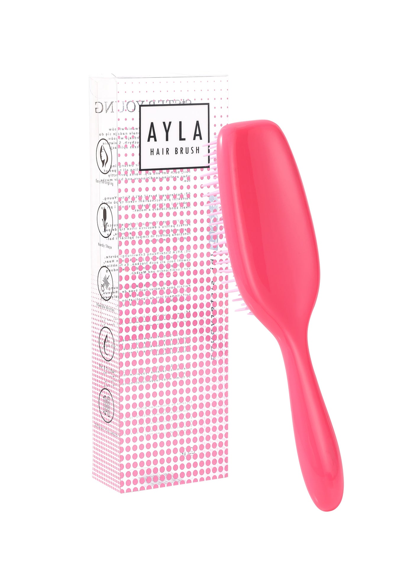 Sister Young AYLA Soft Flexible Bristles Detangler Hair Brush (Pink)