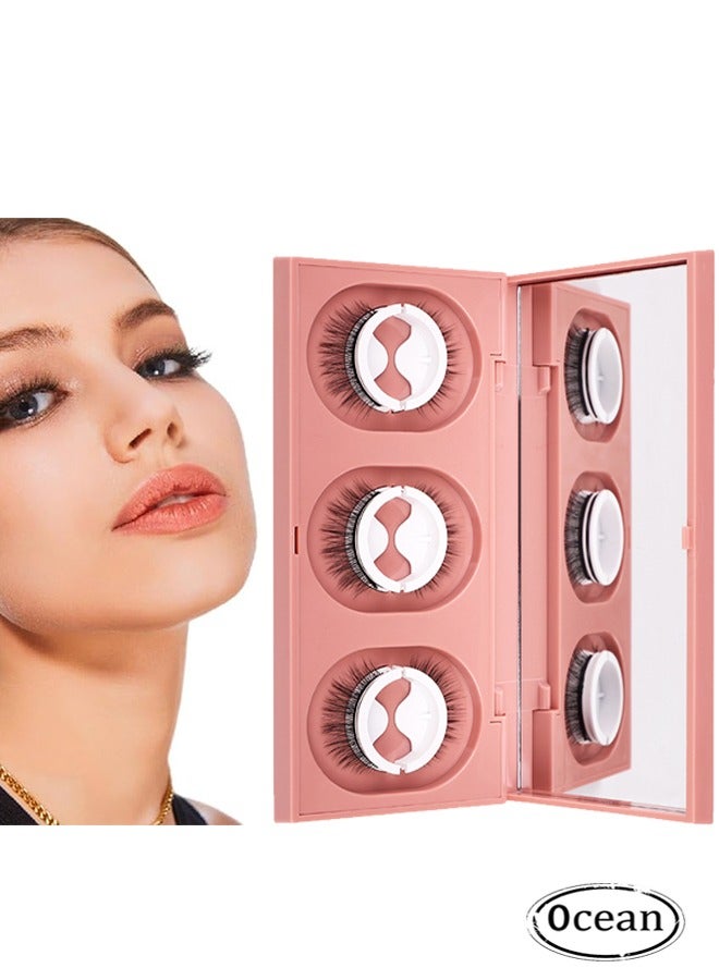 3 Pairs Magnetic False Eyelashes, Reusable Self Adhesive Eyelashes, Natural Look Magnets Extension Soft Individual False Eyelashes, No Eyeliner or Glue Needed, Extension Stable Stick On Eyelashes