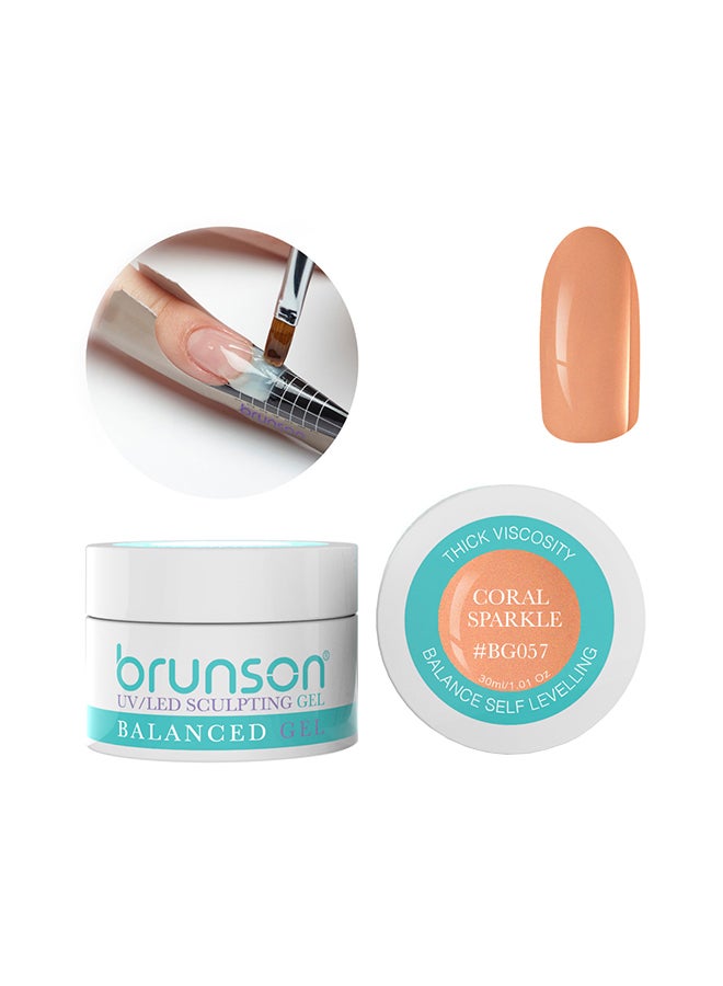 Sculpting Camouflage Uv Builder Gel Balanced Level Gel Uv Sculpting Nail Gel System 30Ml Coral Sparkle Bg057