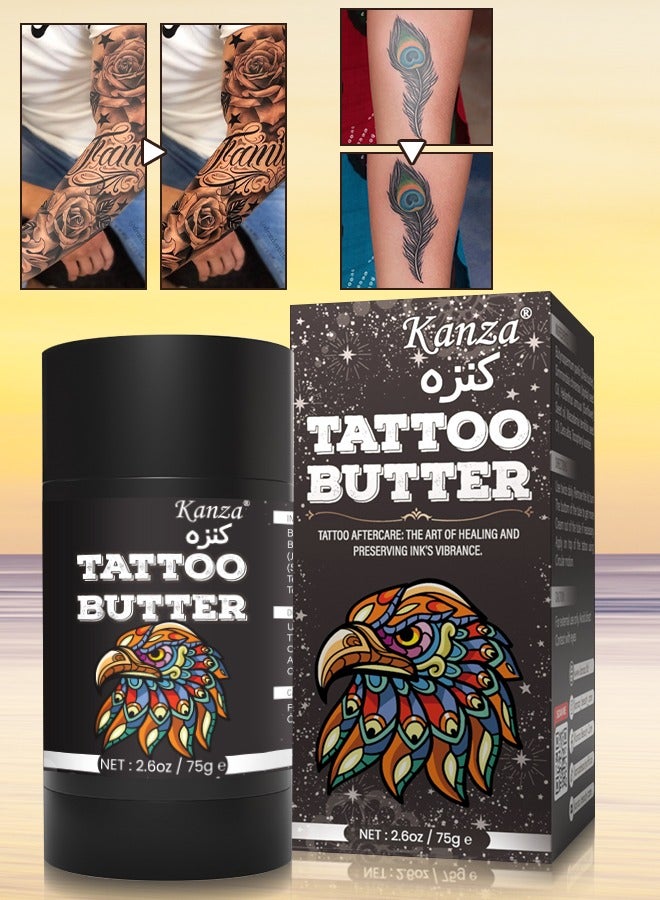 75g Tattoo Aftercare Butter Tattoo Balm Cream Moisturizer Hydrates New Tattoos Revives Old Tattoos Daily Tattoo Healing Brightener Tattoo Lotion Color Enhancement & Brightener Balm