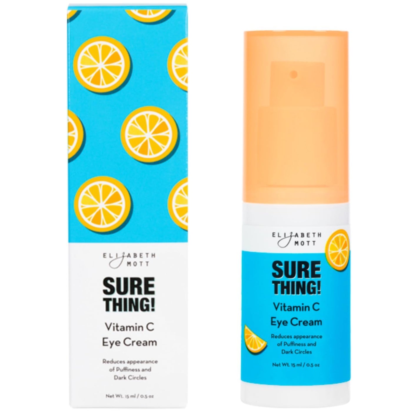 Elizabeth Mott Sure Thing Vitamin C Eye Cream â€“ Hydrating & Brightening Eye Treatment for Dark Circles and Puffiness â€“ Vegan, Fragrance-Free, Cruelty-Free Skincare â€“ 15ml (0.5oz)