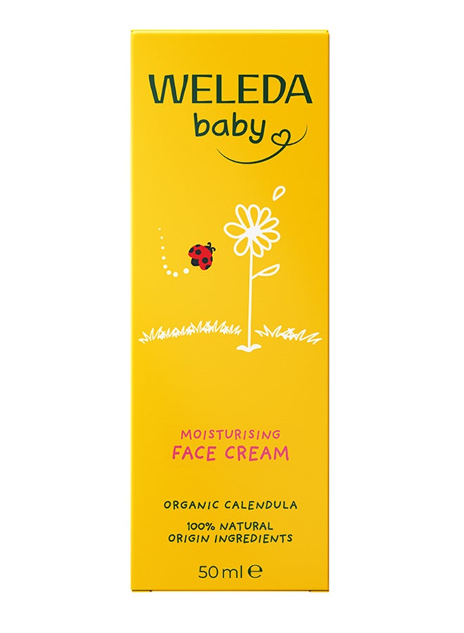 Calendula Face Cream (50 ml) – Gentle Facial Moisturizer for Baby's Sensitive Skin, with Organic Calendula & Almond Oil