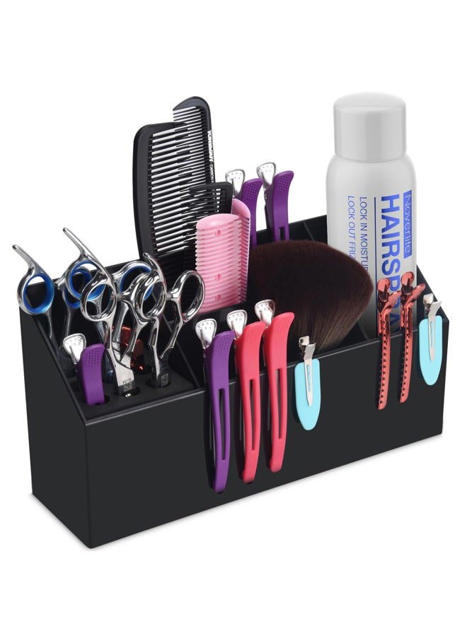 Hair Scissors Large Storage Box, Shear Holder for Hair Salon, Scissor Holder, Hairdressing Combs Clips Scissors Professional Hairdressing Combs, Clips, Brushes Storage Racks Tool Box - Black