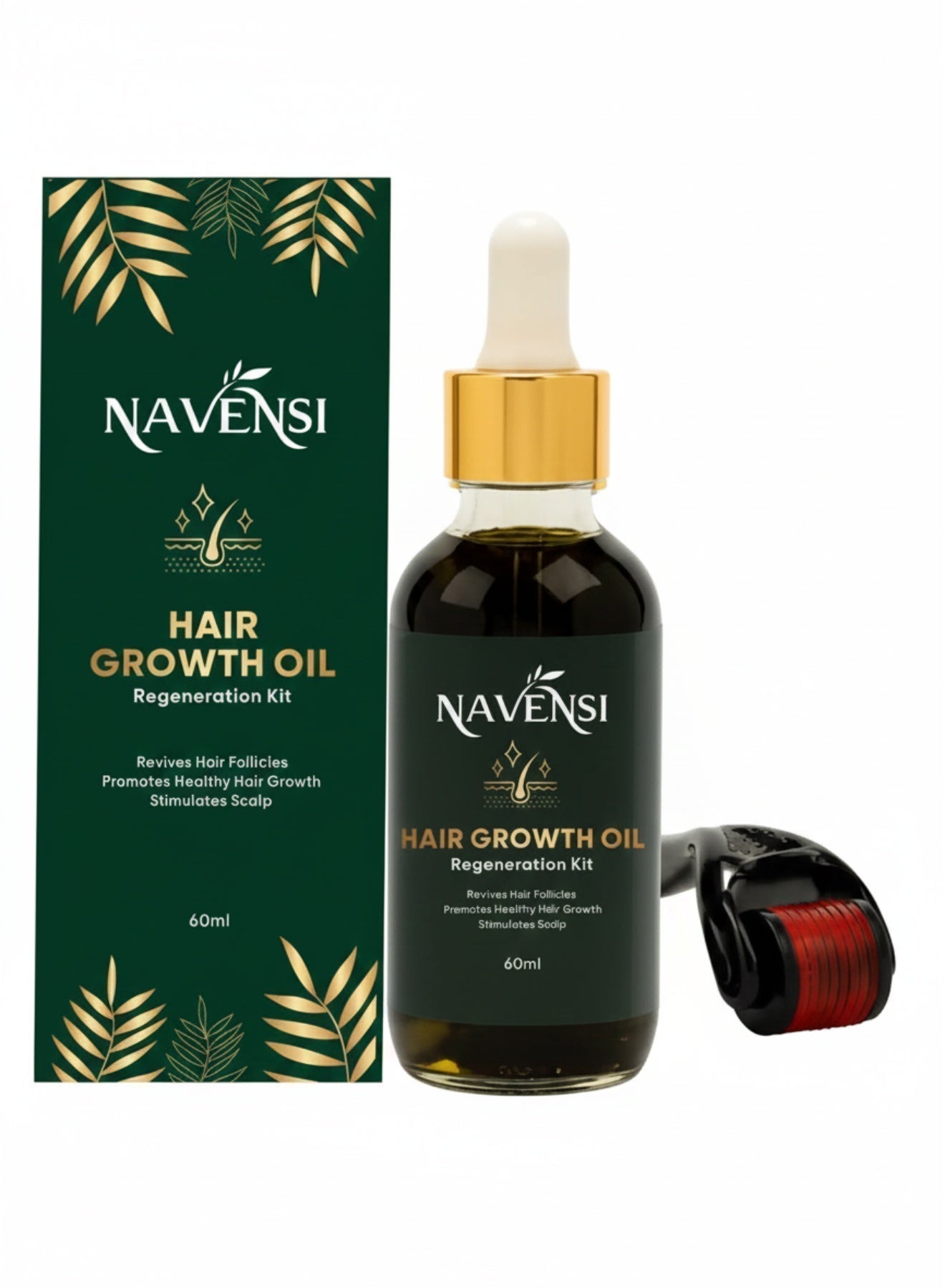 Navensi 100% Organic Hair Oil 60ml – Advanced Scalp & Hair Treatment with Tea Tree & Peppermint – Nourishing Botanical Oils for Moisturizing, Strengthening & Healthy Hair