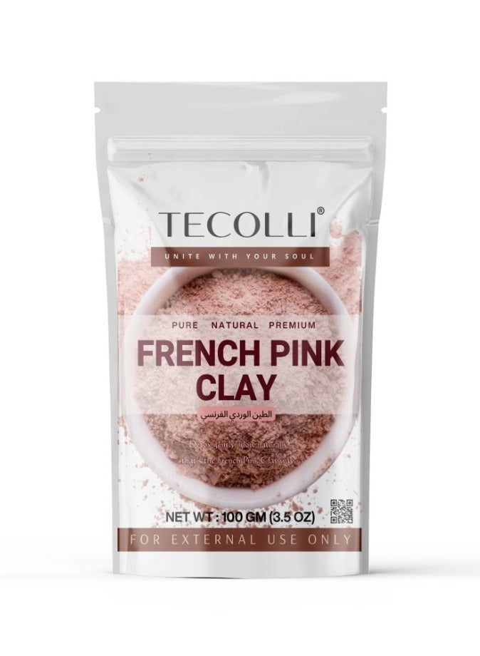 French Pink Powder | Montmorillonite Rose Pink-Clay | Detox, Exfoliation, Oil Control|100% Pure & Natural Face Mask Skincare |100 gm
