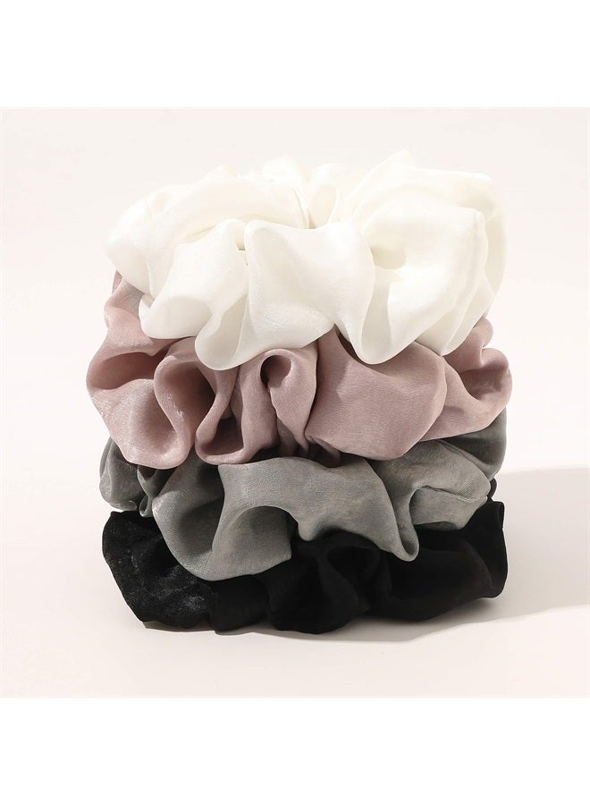 Scrunchies Hair Ties for Women - Big Silk Satin Scrunchie Exra Large Jumbo Gaint Oversized Cute Scrunchy for Curl Thick Hair Ligas Para el Cabello De Mujer Decorations Hair Accessories Gift for Girls