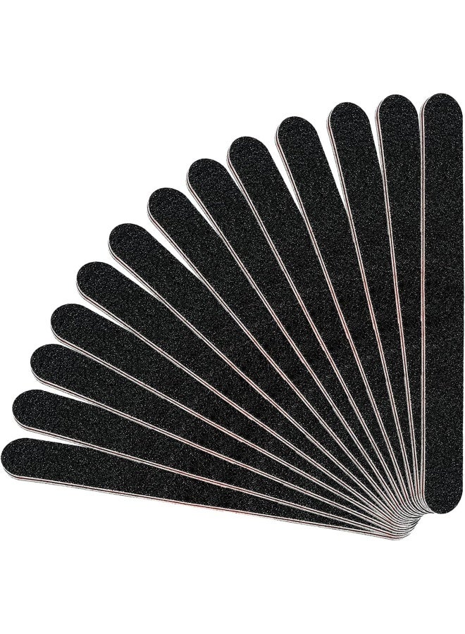 Nail File Set, Double Sided Emery Board-Nail Buffer Files Manicure Tools For Nail Grooming And Styling-Black 100/180 Grit (6  Pieces Nail File)