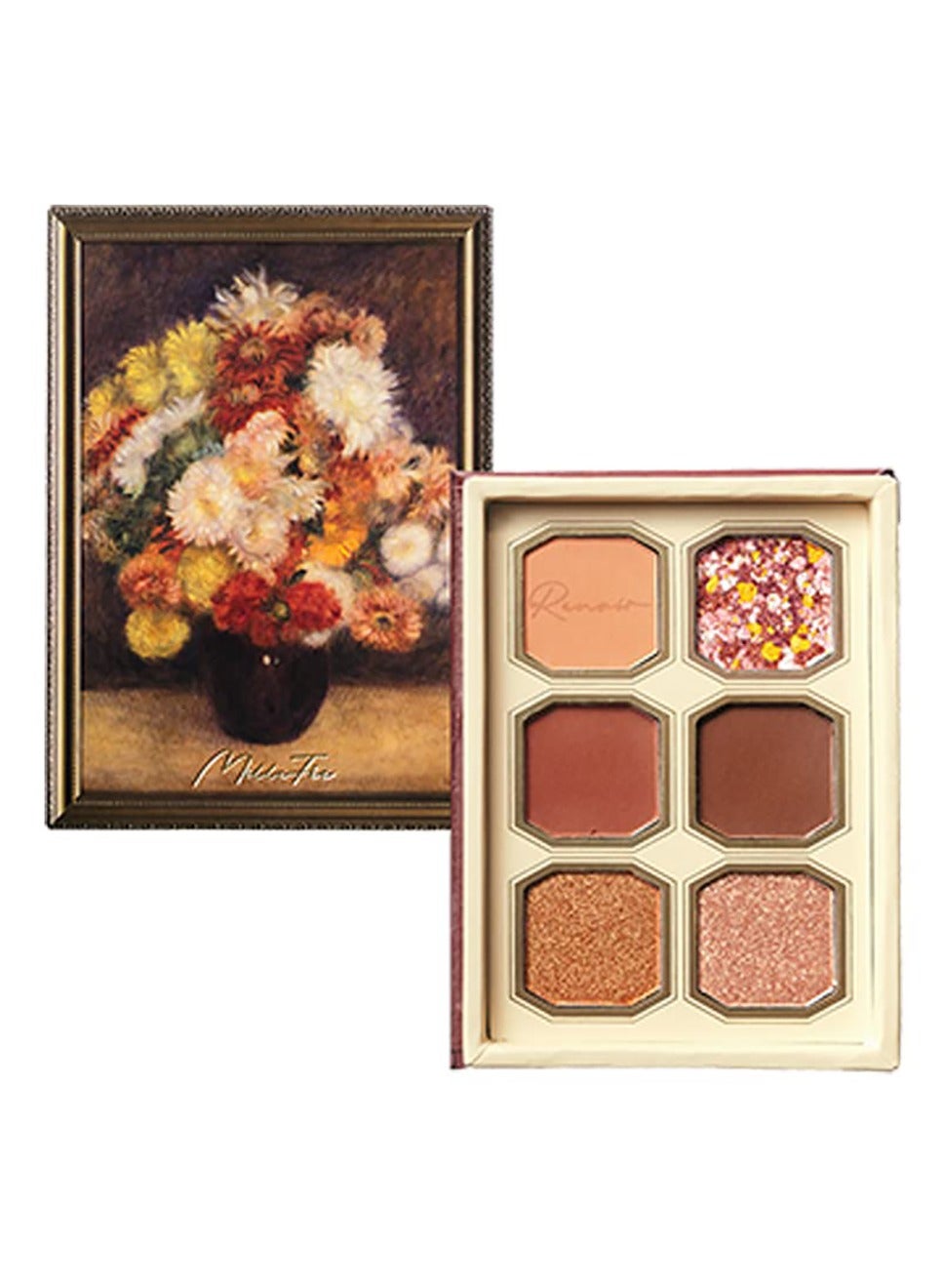Painting Eyeshadow Palette 6 Shades Matte and Shimmer Finishes Pressed Powder Makeup Palette-02 Bouquet