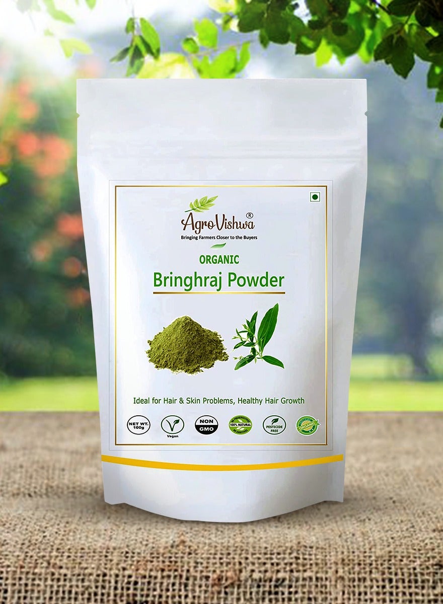 Agrovishwa Organic Bhringraj Powder| For Hair Care | Natural Hair Conditioner| Promotes Healthy Scalp | Hair Growth | Shining |Hair Mask for Hair Loss| Hair Fall | Premium Quality Powder-100g