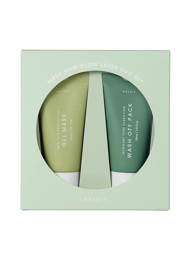 Mask Now Glow Later Duo Set
- Mugwort Pore Clarifying Wash Off Pack30Ml
- New Skin Resolution Gel Mask 30Ml
