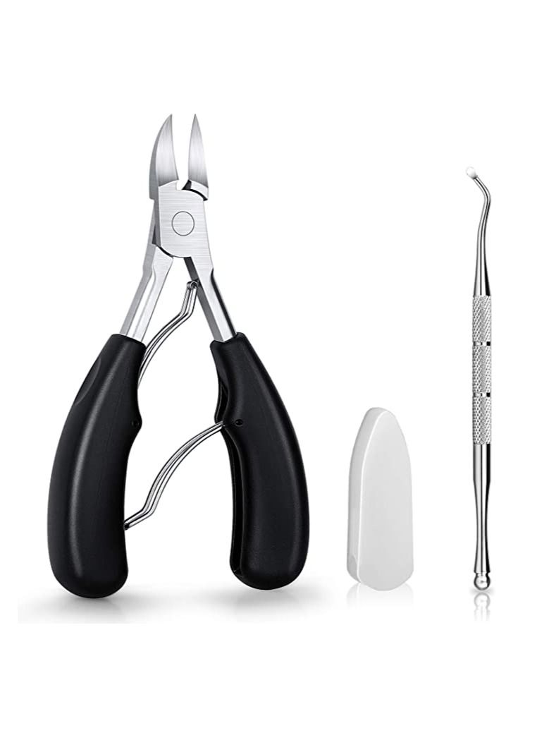 Medical Grade Trimmer for Thick Nails or Ingrown Toenail Tool, Stainless Steel Sharp Pedicure Toe Nail Clippers Adult, with Easy-to-Grip Rubber Handle.