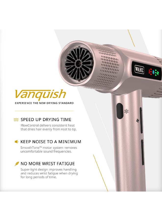 Vanquish Hair Dryer Rose Gold | SmoothTone Motor | Auto-clean Function | LED Display | Magnetic Attachments - image 2