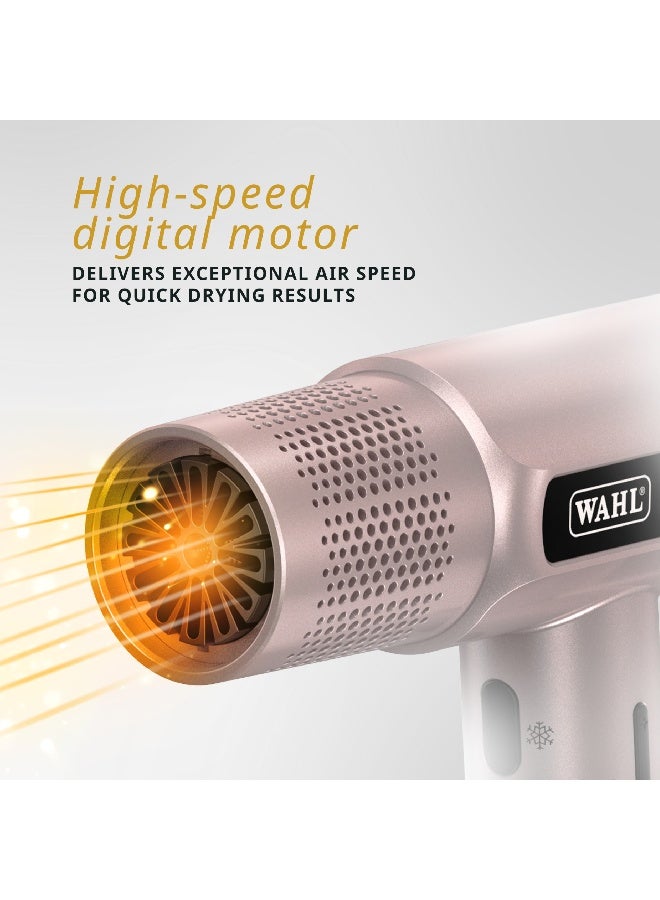 Vanquish Hair Dryer Rose Gold | SmoothTone Motor | Auto-clean Function | LED Display | Magnetic Attachments - image 4