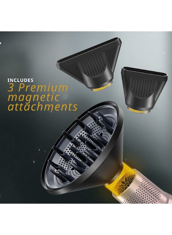 Vanquish Hair Dryer Rose Gold | SmoothTone Motor | Auto-clean Function | LED Display | Magnetic Attachments - image 8