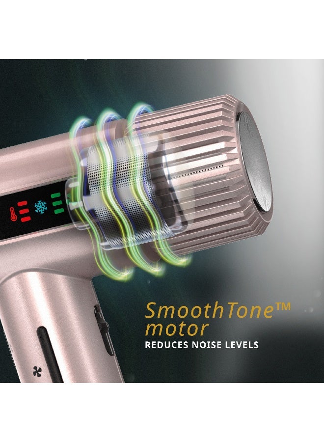 Vanquish Hair Dryer Rose Gold | SmoothTone Motor | Auto-clean Function | LED Display | Magnetic Attachments - image 9