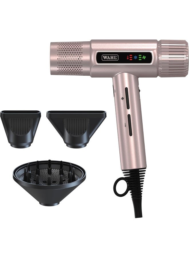 Vanquish Hair Dryer Rose Gold | SmoothTone Motor | Auto-clean Function | LED Display | Magnetic Attachments