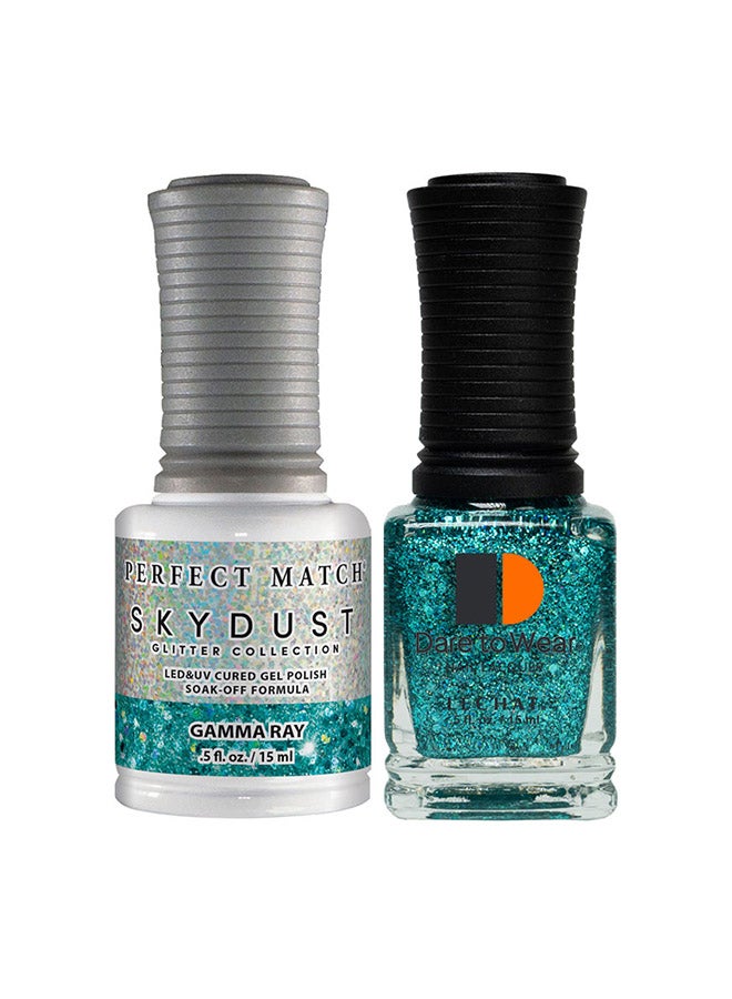 Gel Nail Polish, Gel Polish Soak Off Led U V Nail Gel Polish Sky Dust Glitter Gamma Ray Sdms01