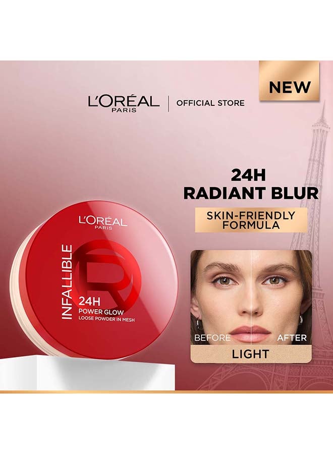 Infaillible 24H Power Glow Loose Powder in Mesh, Pore Blurring, Radiant Glow, and Hydrating Formula with 3 Shades, 9.5g - image 3