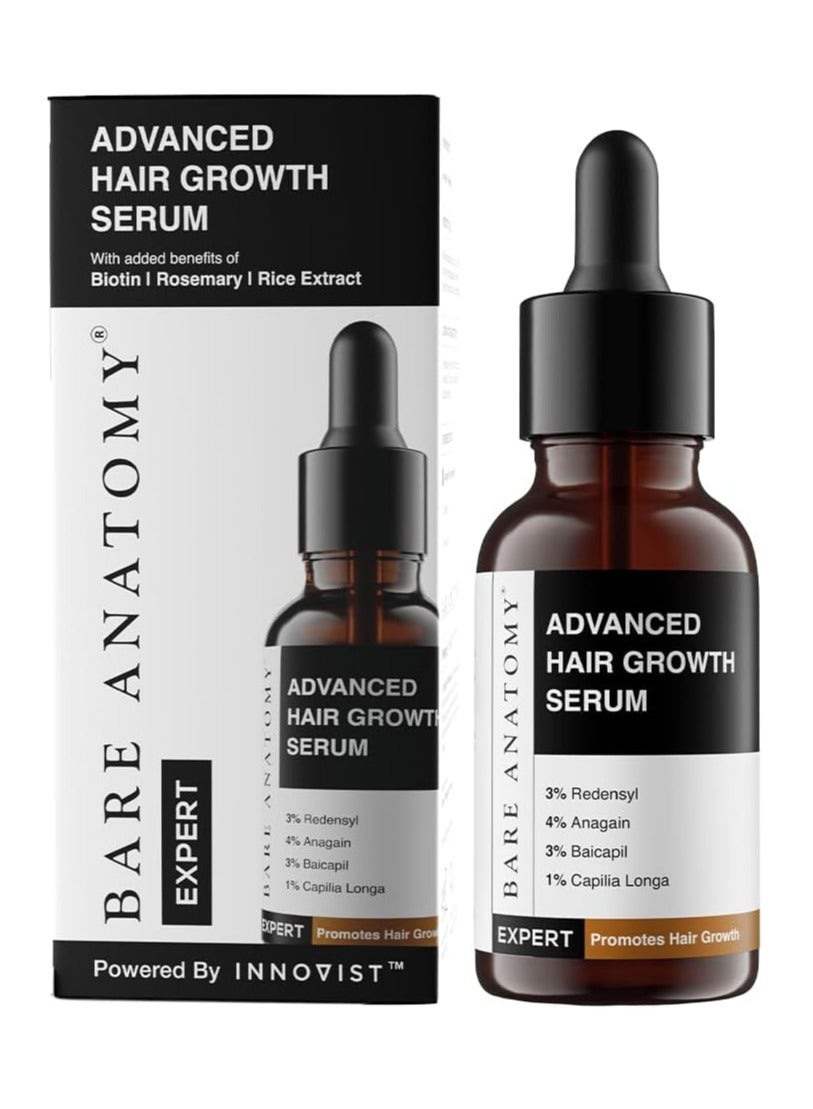 Advanced Hair Growth Serum with Redensyl, Rosemary, Rice Water (30 ml)