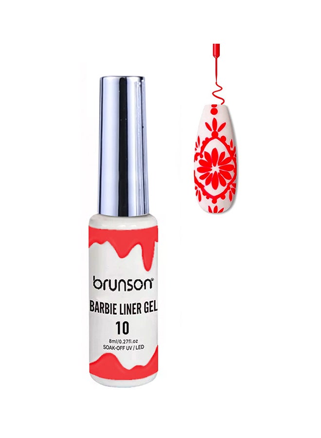 Gel Liner Nail Art Paint Polish, Brush In Bottle for Soak Off Painting Drawing designs BNAGK02-10
