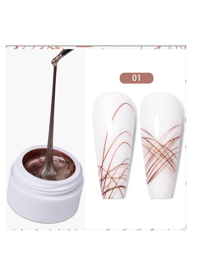 Spider Gel For Nail Art,Soak Nail Art DIY Gel Paint Design Point To Line Drawing And 3D Emboss Nail Art  Spider Gel Polish Wire Drawing Nail Gel Spider Gel for Nail Art Drawing and Painting Decoration