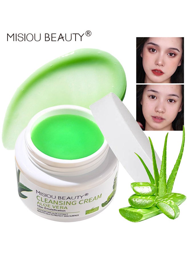 Aloe Vera Cleansing Cream, Portable Makeup Remover Cream Refreshing Deep Clean Skin Care For Face Makeup