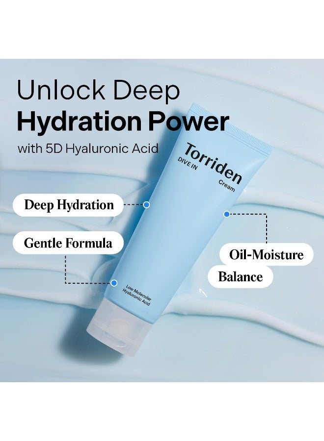 Dive-In Low Molecular Hyaluronic Acid Face Cream 80Ml – Deep Hydration Moisturizer With 5D Hyaluronic Acid For Dry & Oily Skin, 2.71 Fl Oz - image 2