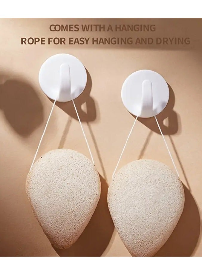 2 Pc Walnut Seed Konjac Face Sponge, Natural Cleansing Puff For Face, Makeup Removal, And Soft Facial Cleansing Tool