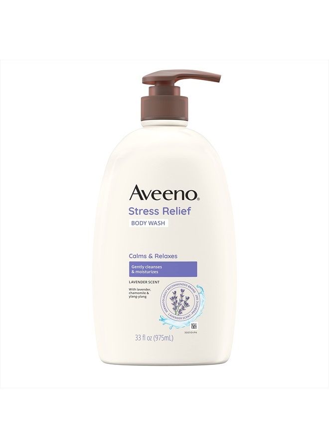 Stress Relief Body Wash with Soothing Oat, Gently Cleanses and Moisturizes with Lavender Scent, Chamomile & Ylang-Ylang Essential Oils, Dye-Free & Soap-Free Calming Body Wash, 33 fl. oz