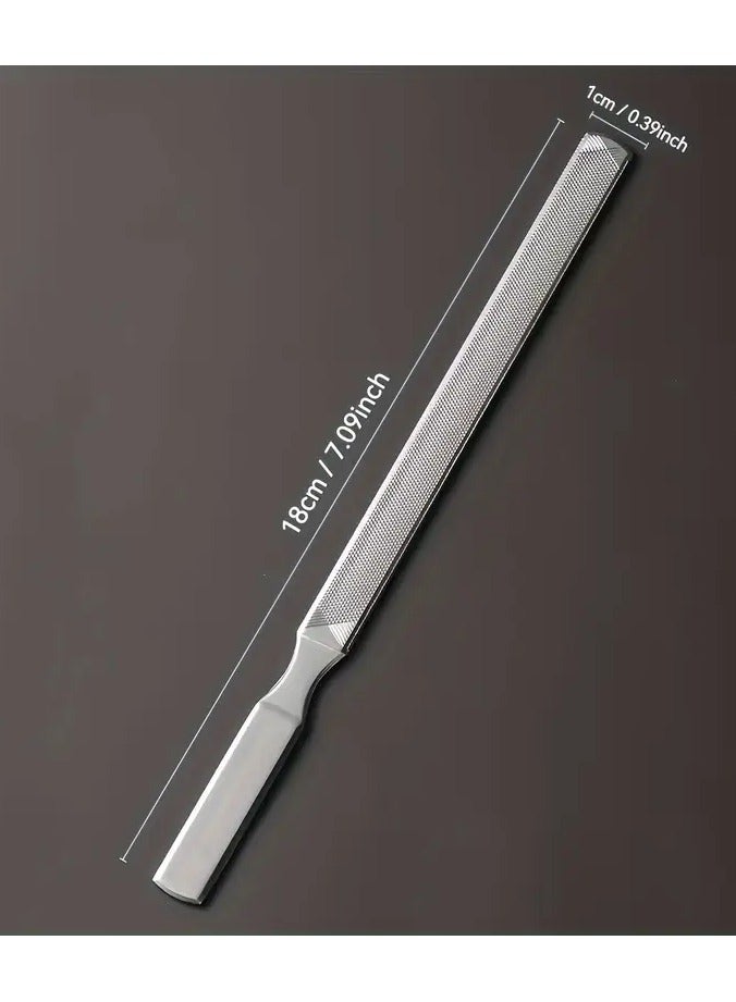 Stainless Steel Nail File, Double Sided Nail File, Metal File Buffer For Fingernails Toenails, Manicure Files For Salon Home