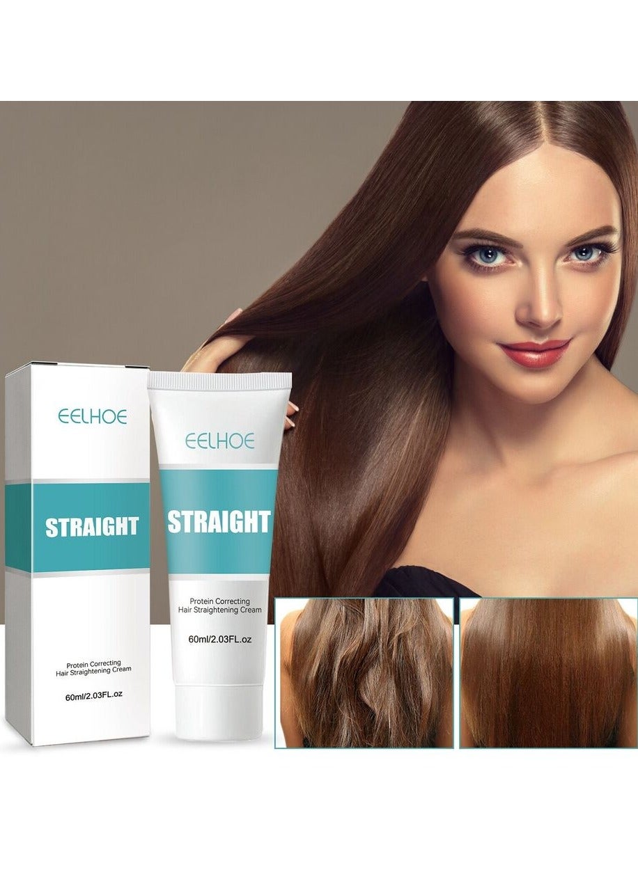 Straightening Cream,Hair Gloss,Hair Cream For Women,Hair Protein,Straightening Cream,Hair Straightening Treatment,Fast Smoothing Hair Straightener Cream,Permanent Hair Straightening