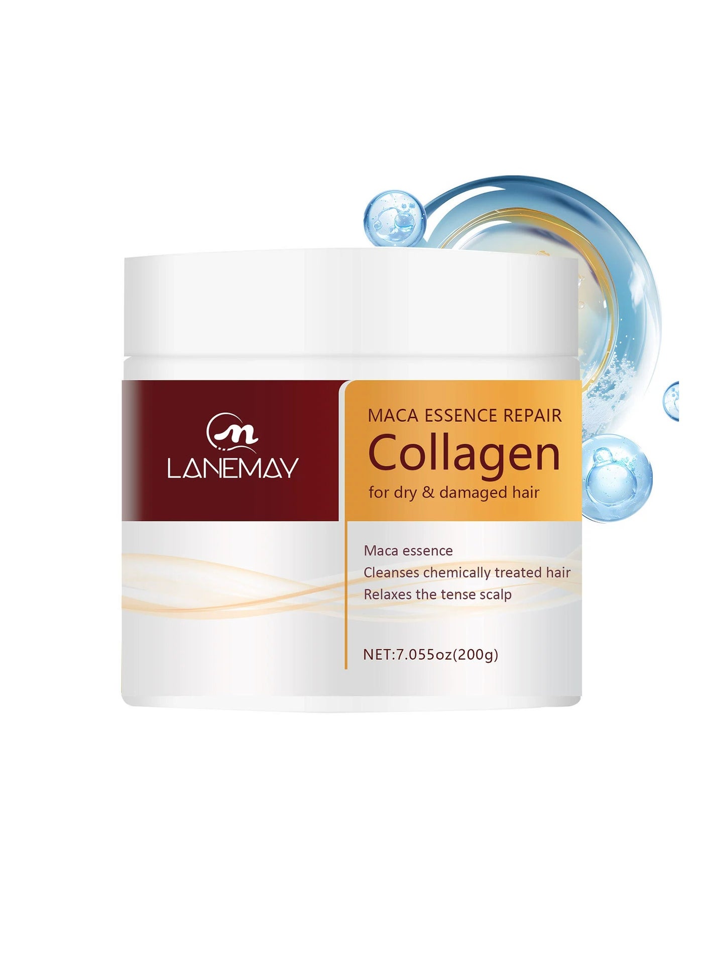 Collagen Hair Mask – Repair Damaged Dyed Hair Treatment, Smooth Dry Frizzy Hair & Nourishing Shiny Formula