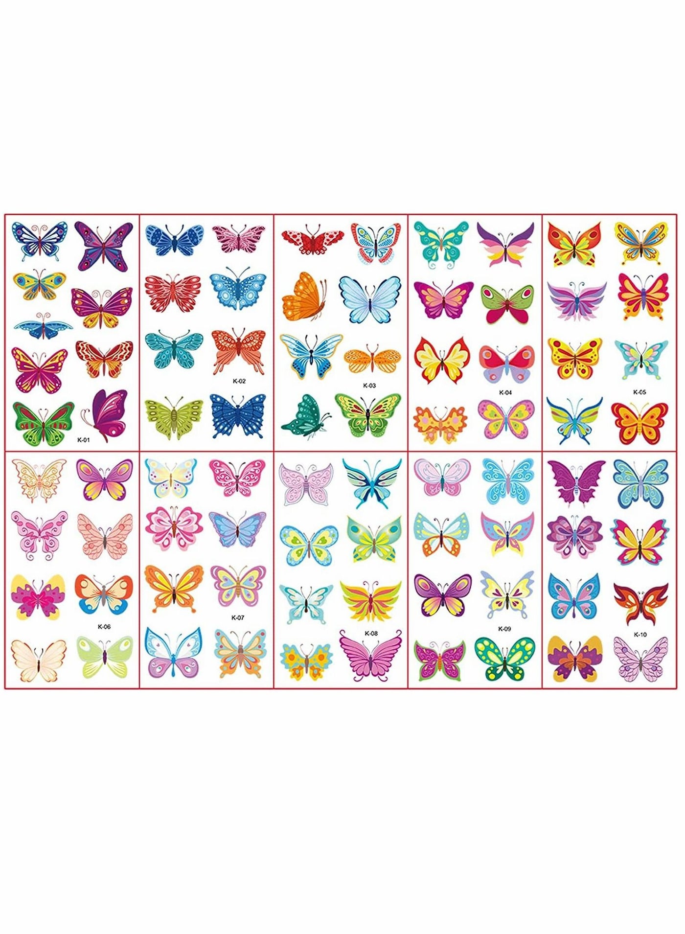 10 Sheets Butterfly Temporary Tattoos for Children Tattoos Girls/Kids Tattoos Butterfly Stickers for Children Party Waterproof Fake 3d Tattoos Pass The Parcel Gifts Butterfly Birthday Gift Party Bag